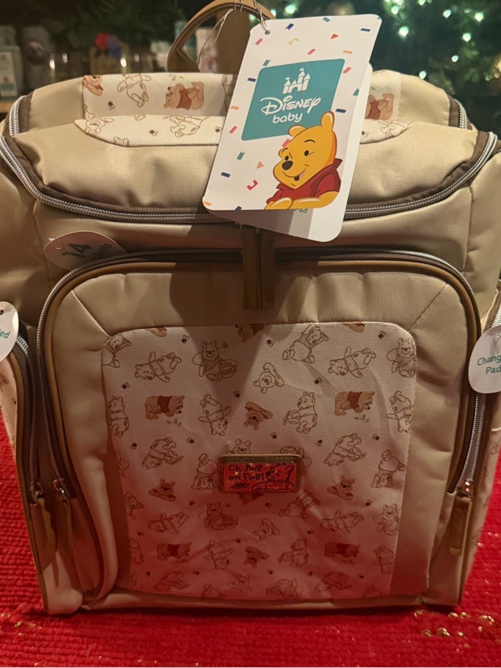 Disney Baby Beige Winnie the Pooh Printed Diaper Backpack